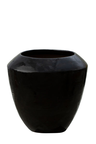 Ghiveci ceramic Coppa 50x50 cm negru lucios