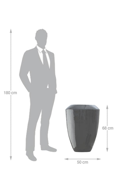 Ghiveci ceramic Coppa 50x68 cm negru lucios