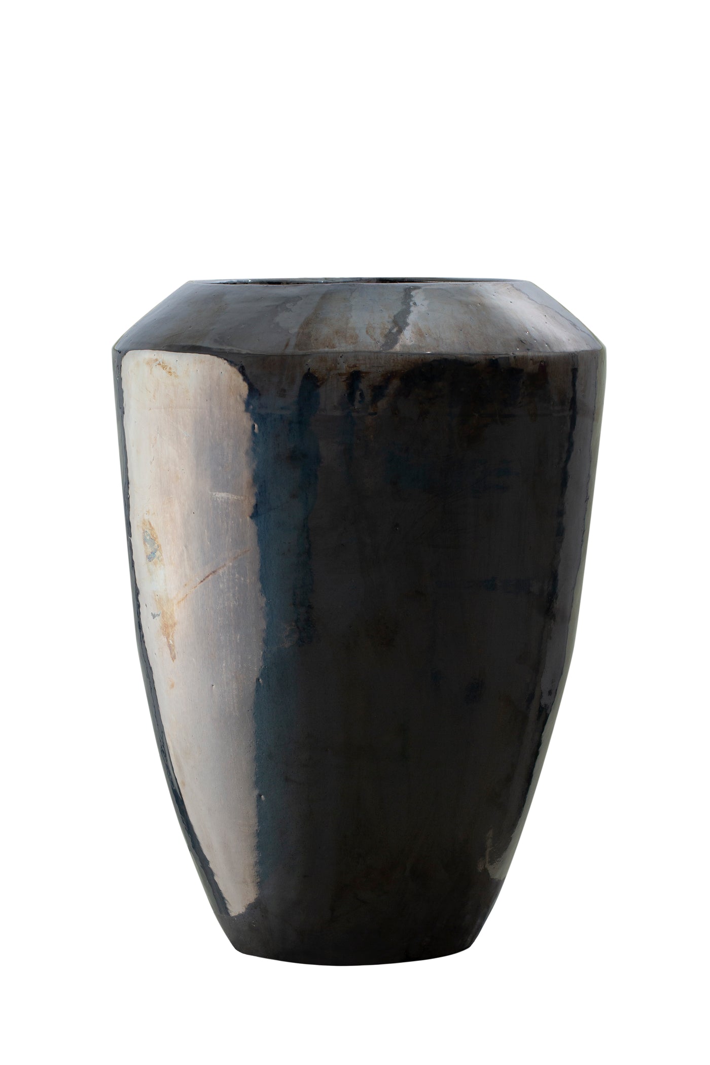 Ghiveci ceramic Coppa 50x68cm albastru metal