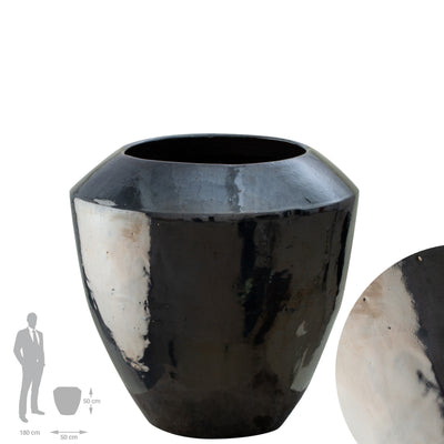 Ghiveci ceramic Coppa Metal 50x50cm metal glaze