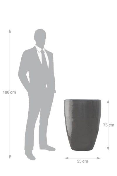 Ghiveci ceramic De Luxe Partner 55x75cm negru lucios