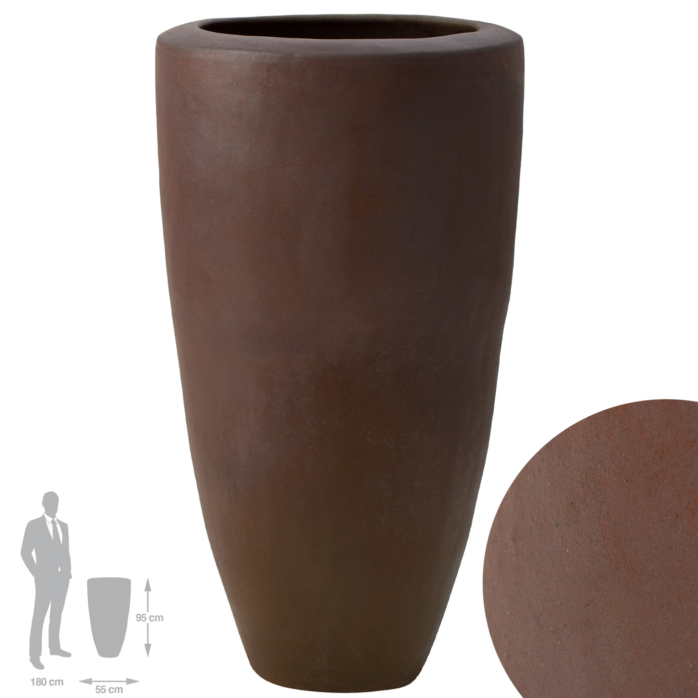 Ghiveci ceramic De luxe Partner 55x95 cm teracota
