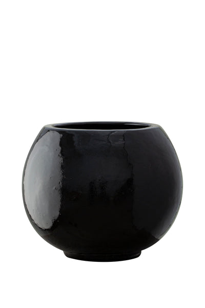 Ghiveci ceramic Globe 47x38cm negru lucios