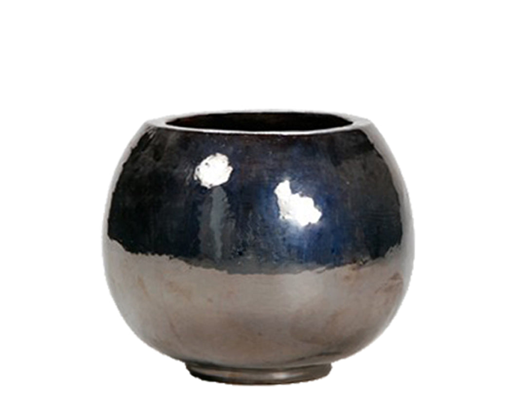 Ghiveci ceramic Globe 66x50 cm albastru metal