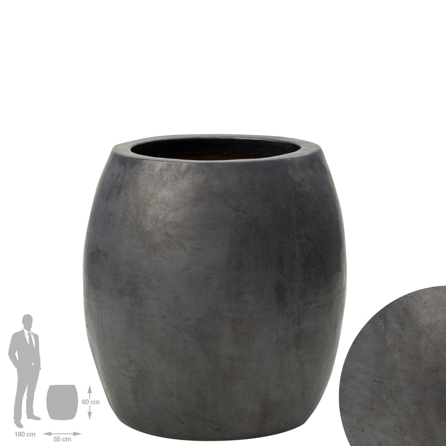 Ghiveci cereamic Duo 55x60cm antracit semilucios
