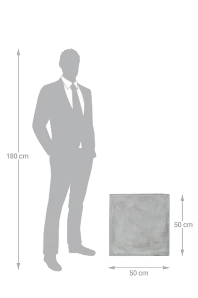 Ghiveci compozit 50x50x50 cm gri ciment