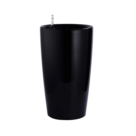Ghiveci inteligent H105xD39.5 cm RobertoRossi Rondo negru lucios