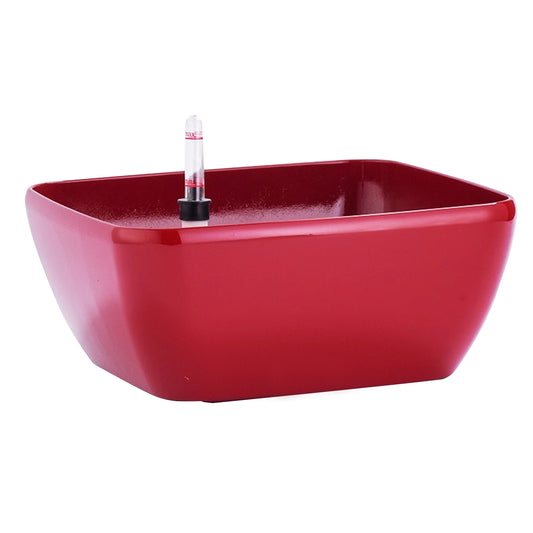 Ghiveci inteligent H10x22.5x22.5 cm RobertoRossi Quadro Bowl rosu lucios