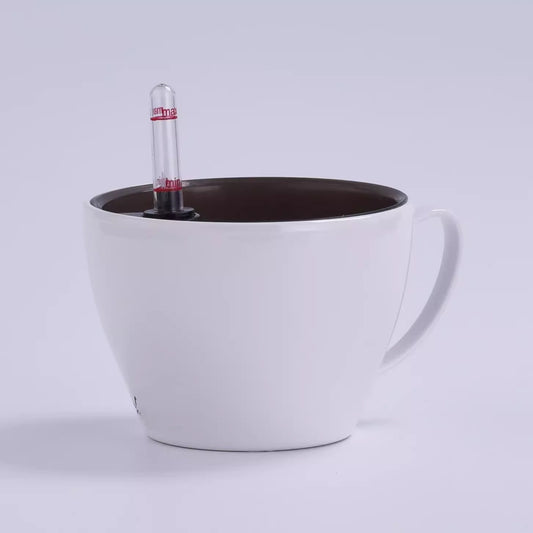 Ghiveci inteligent H10xD14 cm RobertoRossi Cup alb lucios