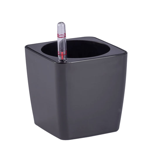 Ghiveci inteligent H11.5x11.5x11.5 cm RobertoRossi Mini Cube antracit