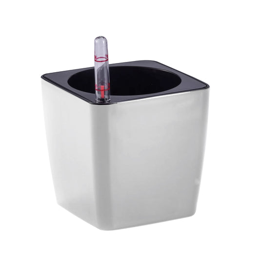 Ghiveci inteligent H11.5x11.5x11.5 cm RobertoRossi Mini Cube argintiu