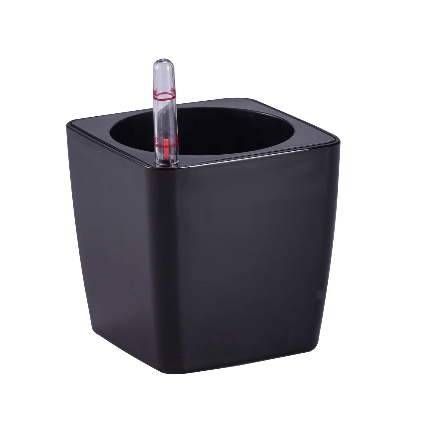 Ghiveci inteligent H11.5x11.5x11.5 cm RobertoRossi Mini Cube negru lucios