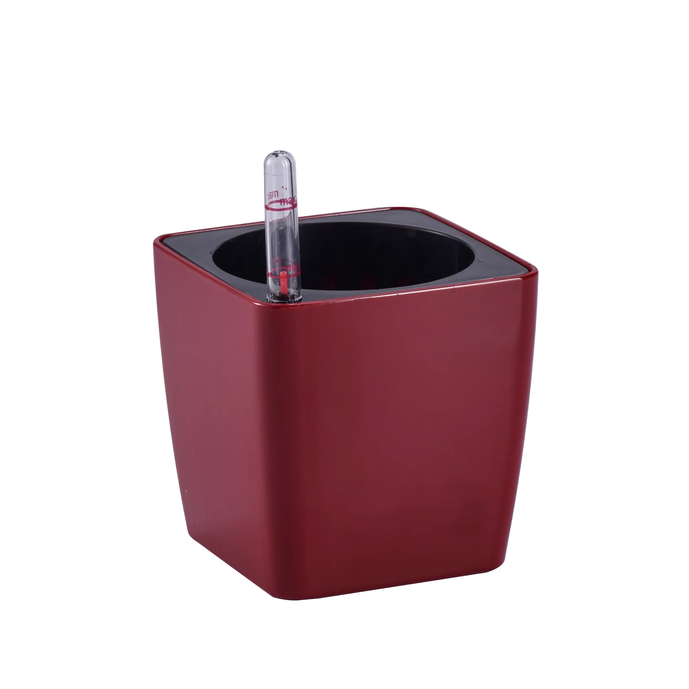 Ghiveci inteligent H11.5x11.5x11.5 cm RobertoRossi Mini Cube rosu lucios