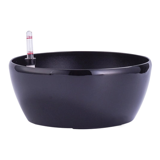 Ghiveci inteligent H12xD27.5 cm RobertoRossi Clasic Bowl negru lucios