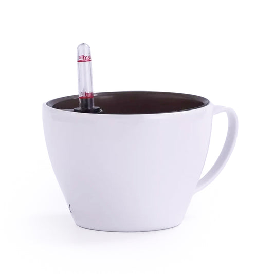 Ghiveci inteligent H13xD18 cm RobertoRossi Cup alb lucios