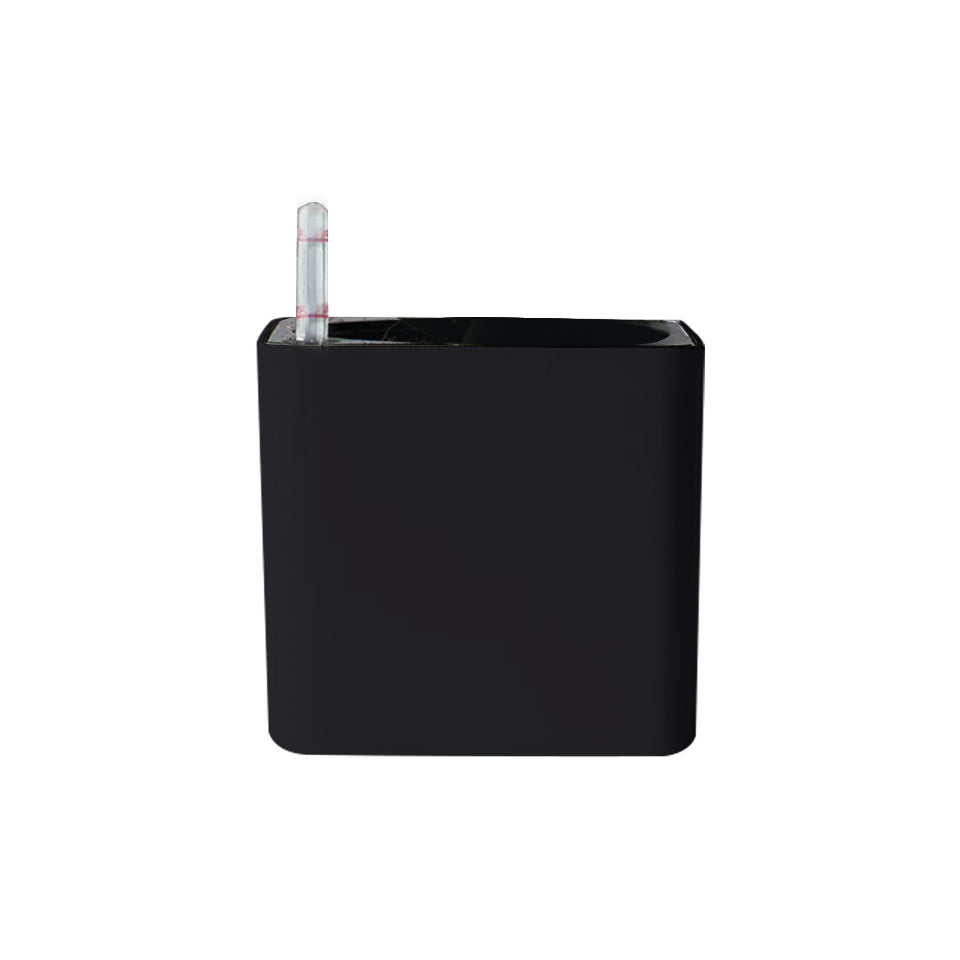 Ghiveci inteligent H16x17.5x17.5 cm RobertoRossi Mini Cube negru lucios