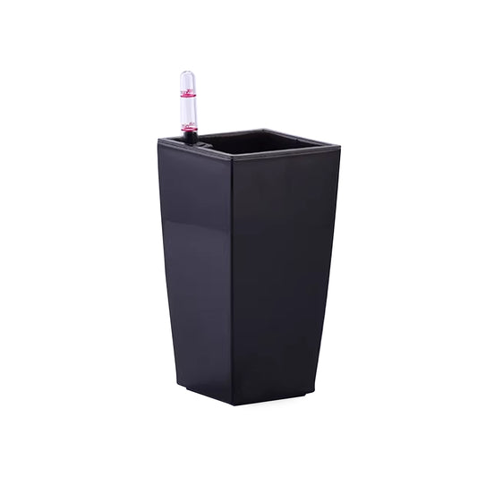 Ghiveci inteligent H18.5x9.5x9.5 cm RobertoRossi Cubico negru lucios