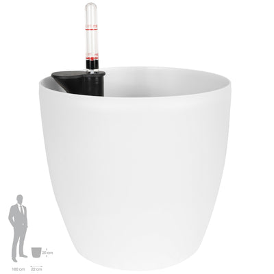 Ghiveci inteligent H20xD22 cm Classico cu set complet udare alb mat