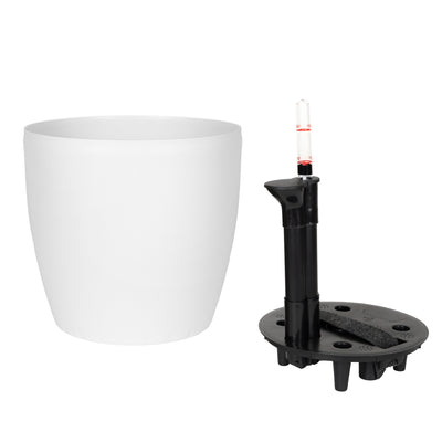 Ghiveci inteligent H20xD22 cm Classico cu set complet udare alb mat