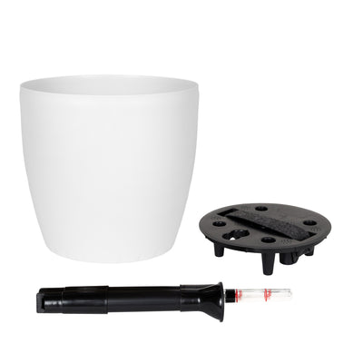 Ghiveci inteligent H20xD22 cm Classico cu set complet udare alb mat