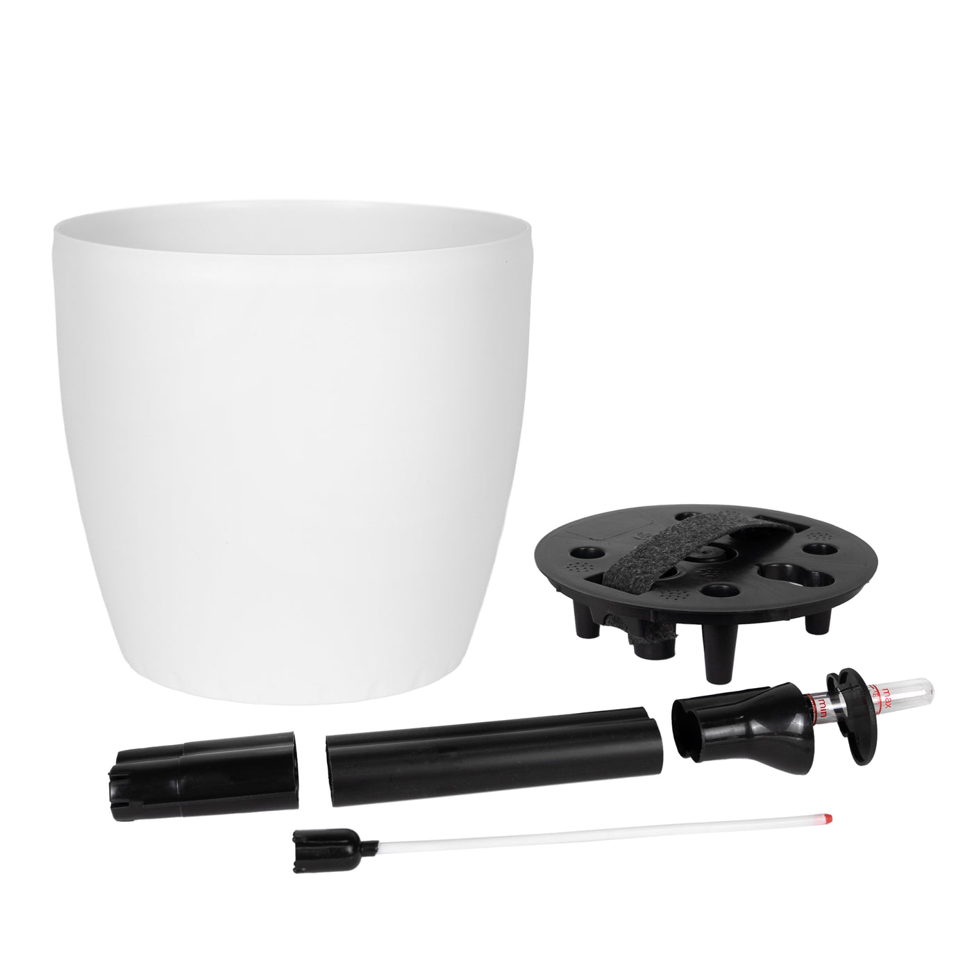 Ghiveci inteligent H20xD22 cm Classico cu set complet udare alb mat