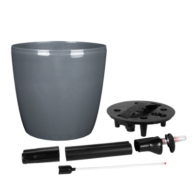 Ghiveci inteligent H20xD22 cm Classico cu set complet udare antracit lucios