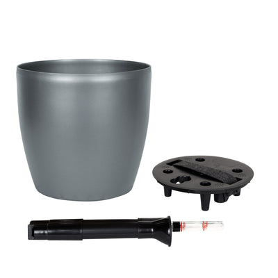 Ghiveci inteligent H20xD22 cm Classico cu set complet udare antracit metal mat