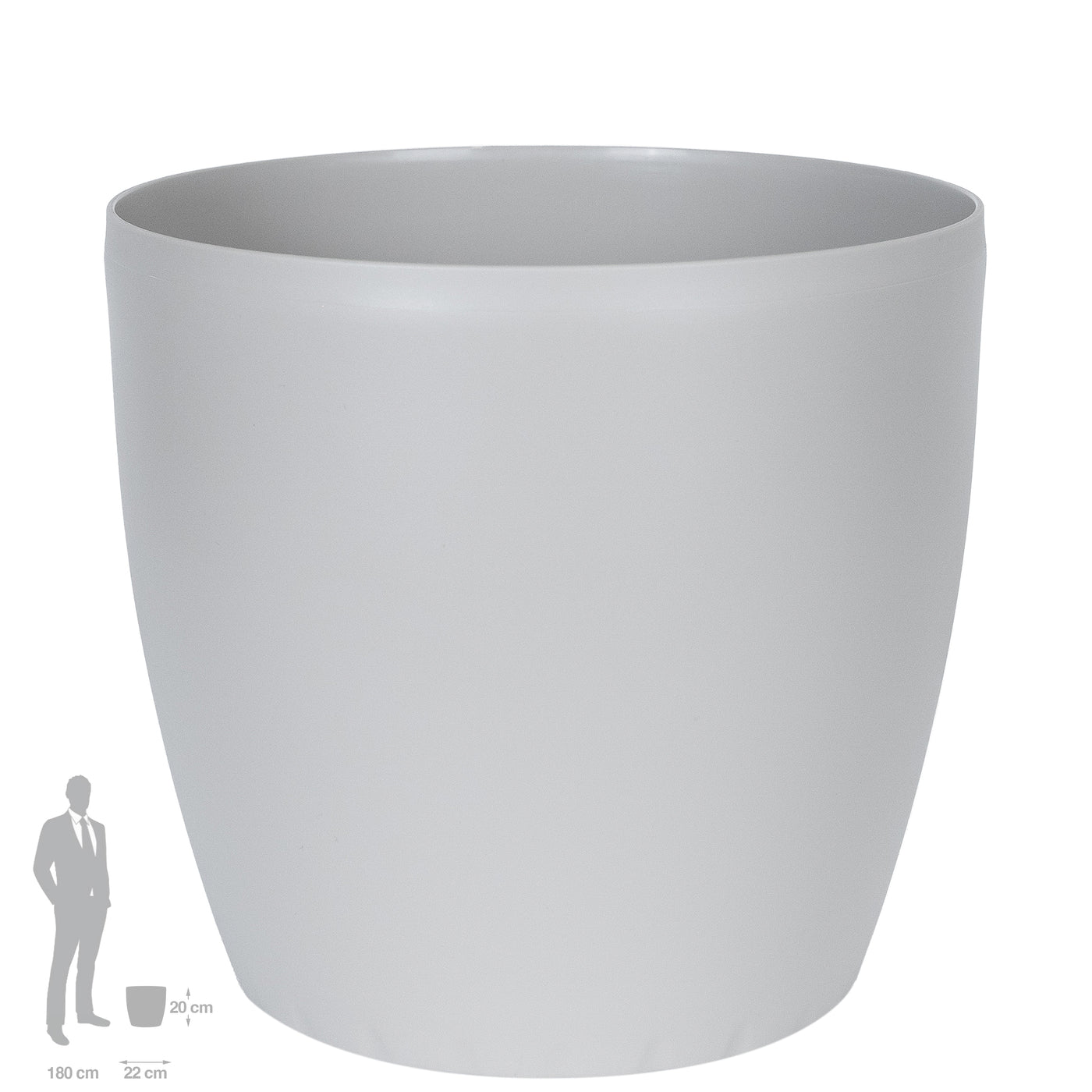Ghiveci inteligent H20xD22 cm Classico cu set complet udare gri silk mat