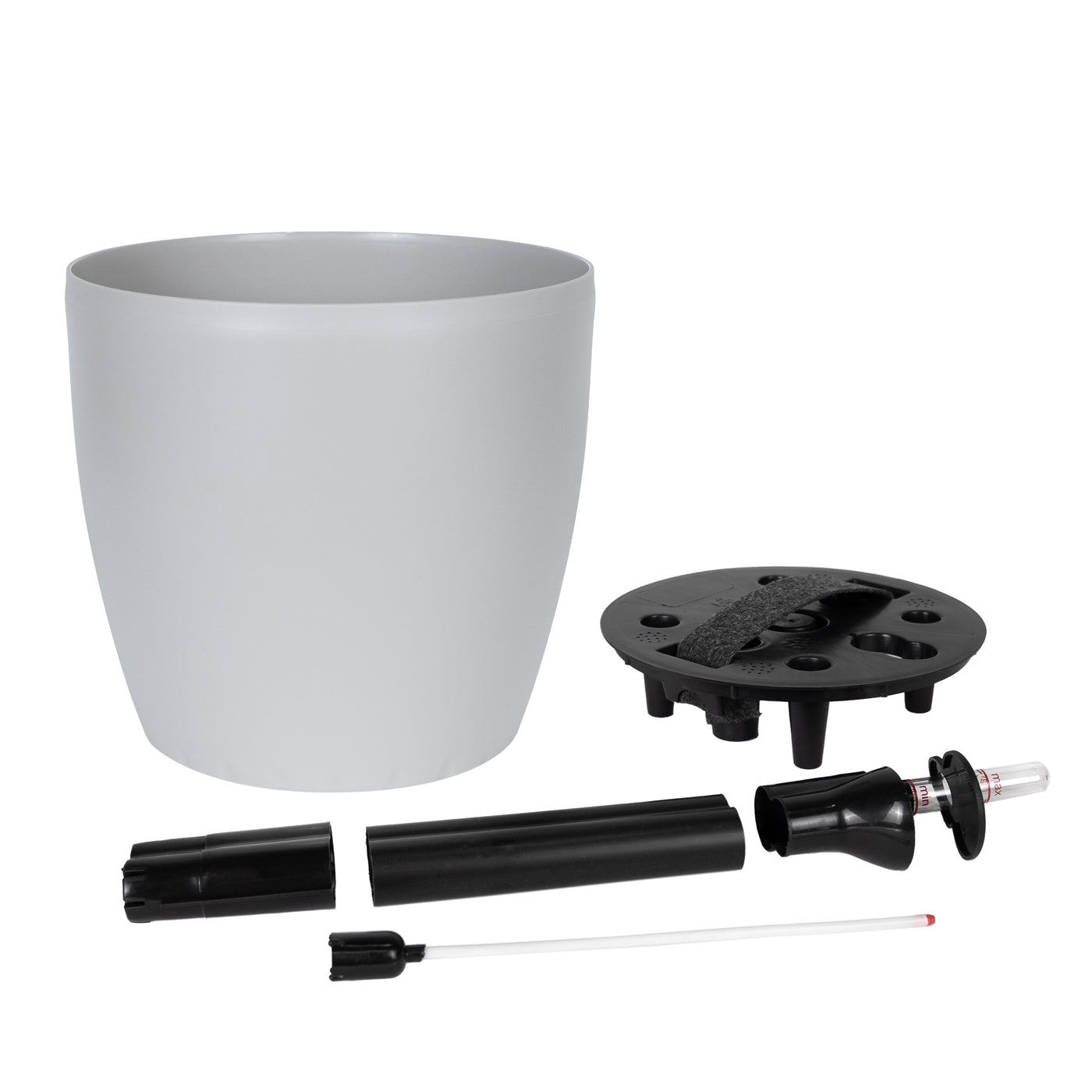 Ghiveci inteligent H20xD22 cm Classico cu set complet udare gri silk mat