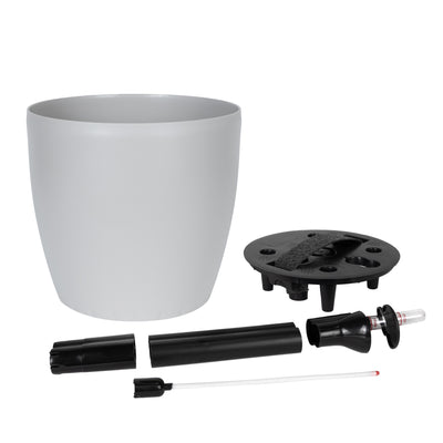 Ghiveci inteligent H20xD22 cm Classico cu set complet udare gri silk mat