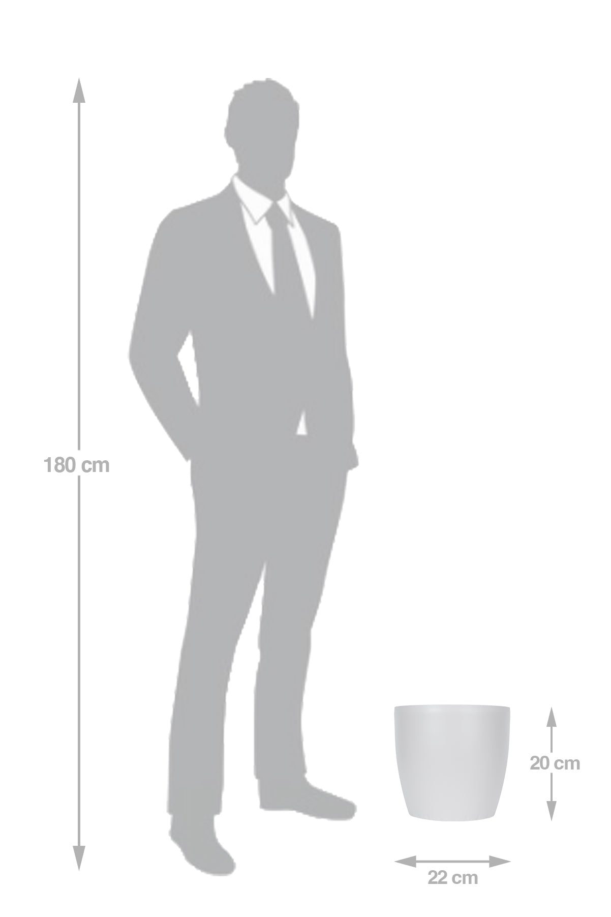 Ghiveci inteligent H20xD22 cm Classico cu set complet udare gri silk mat