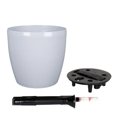 Ghiveci inteligent H20xD22 cm Classico cu set complet udare gri urban lucios