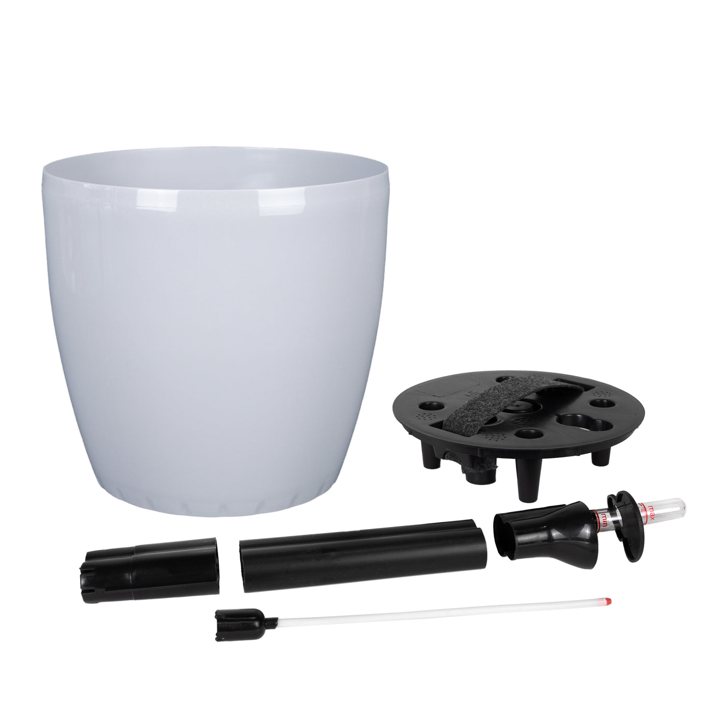 Ghiveci inteligent H20xD22 cm Classico cu set complet udare gri urban lucios