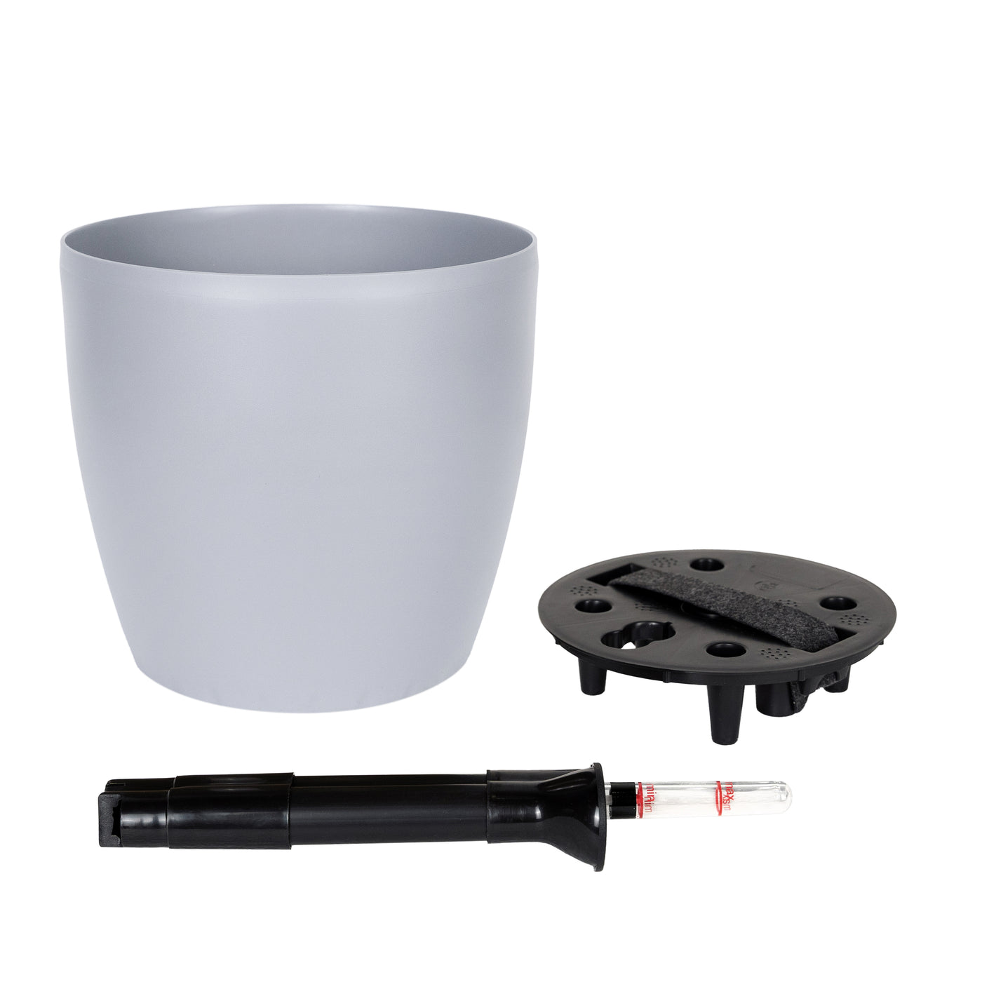 Ghiveci inteligent H20xD22 cm Classico cu set complet udare gri urban mat