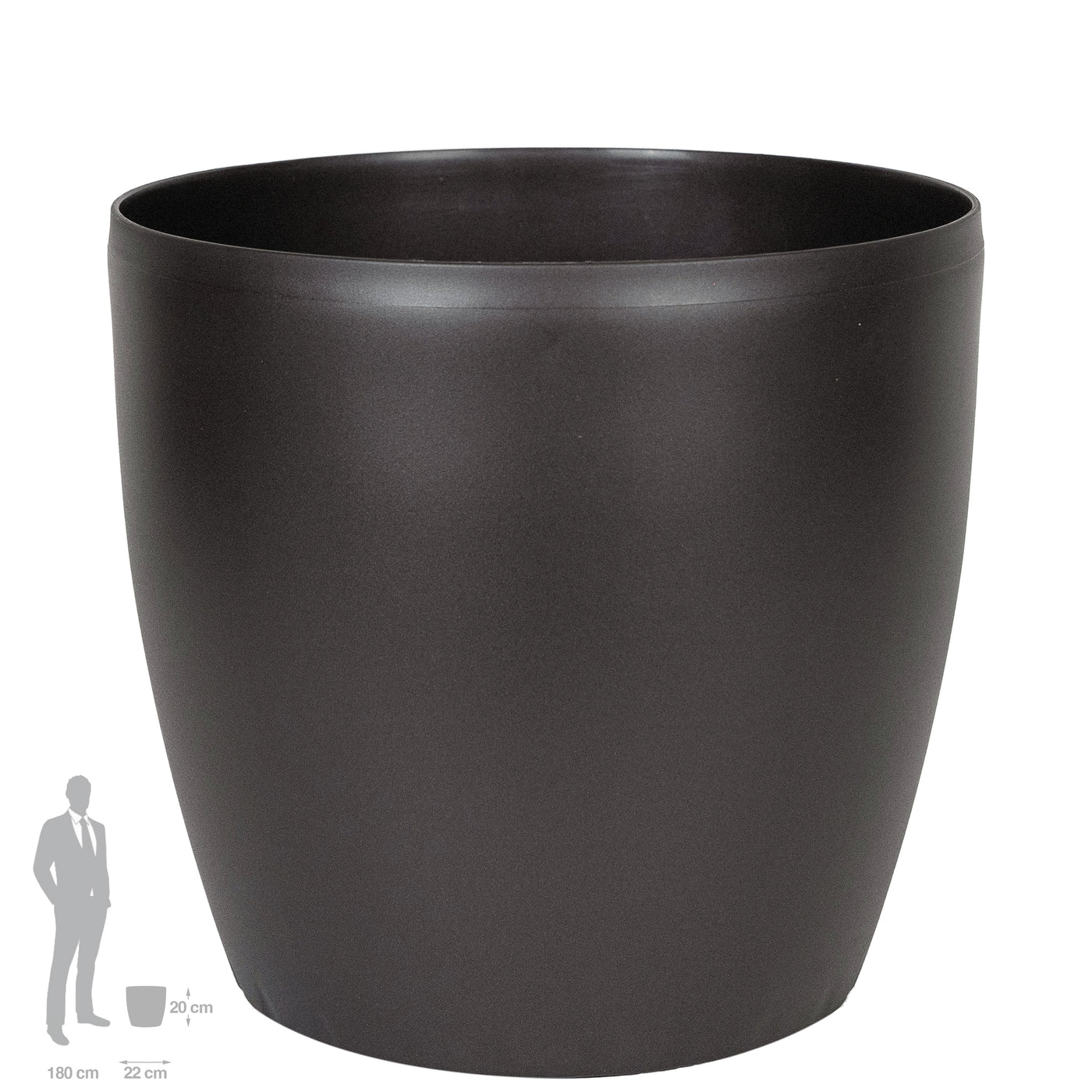 Ghiveci inteligent H20xD22 cm Classico cu set complet udare maro ruginiu mat