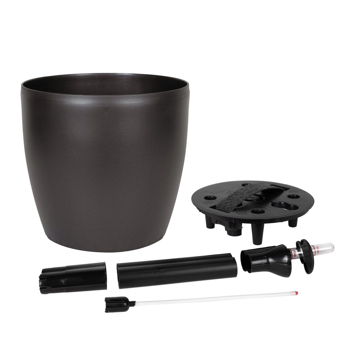 Ghiveci inteligent H20xD22 cm Classico cu set complet udare maro ruginiu mat