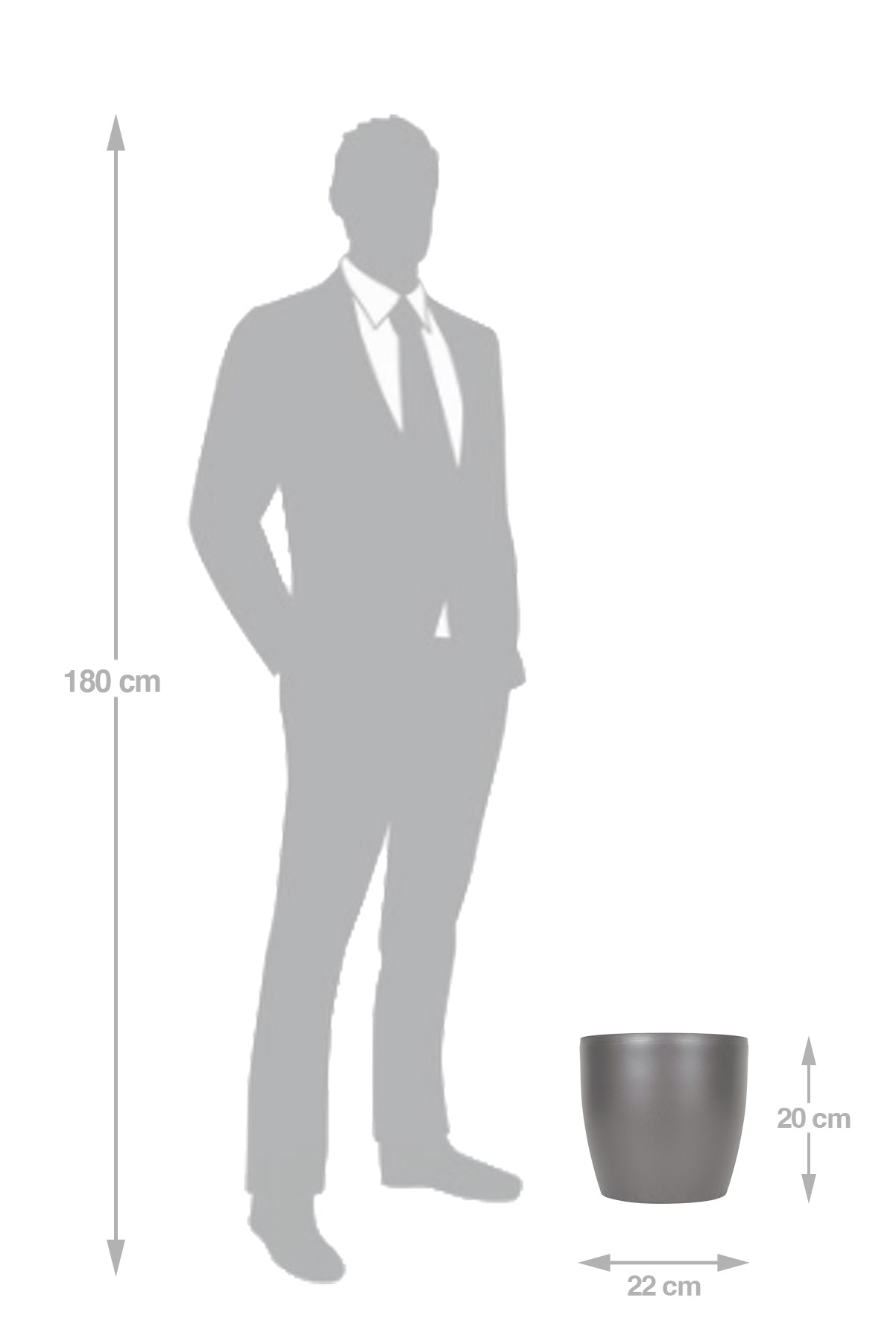 Ghiveci inteligent H20xD22 cm Classico cu set complet udare maro ruginiu mat