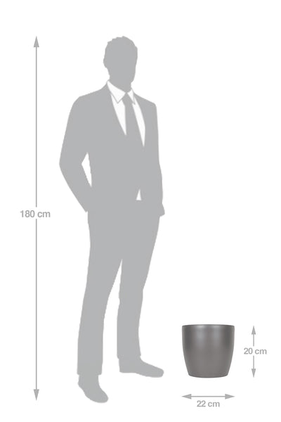 Ghiveci inteligent H20xD22 cm Classico cu set complet udare maro ruginiu mat