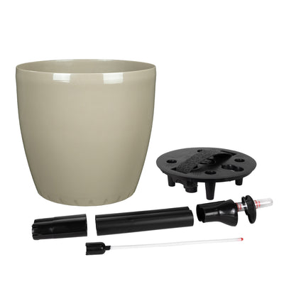 Ghiveci inteligent H20xD22 cm Classico cu set complet udare maro spicy lucios