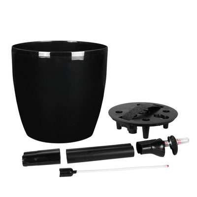Ghiveci inteligent H20xD22 cm Classico cu set complet udare negru lucios