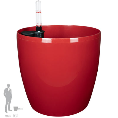 Ghiveci inteligent H20xD22 cm Classico cu set complet udare rosu intens lucios