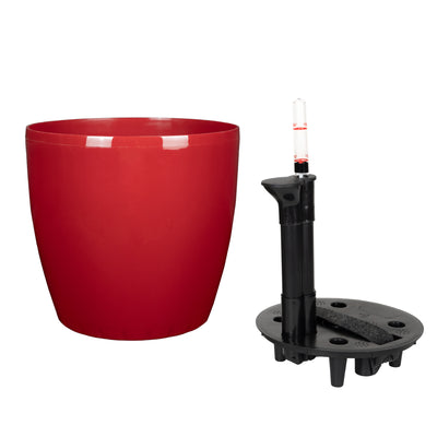 Ghiveci inteligent H20xD22 cm Classico cu set complet udare rosu intens lucios