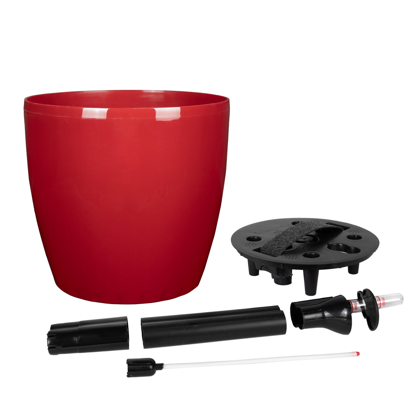 Ghiveci inteligent H20xD22 cm Classico cu set complet udare rosu intens lucios