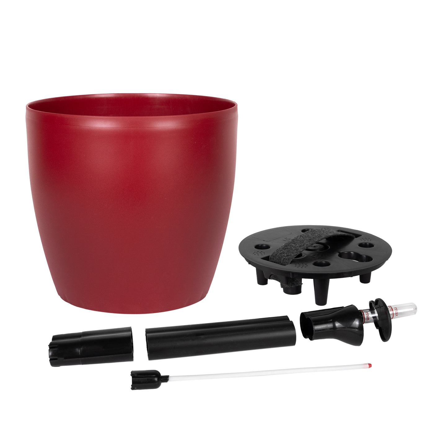 Ghiveci inteligent H20xD22 cm Classico cu set complet udare rosu mat