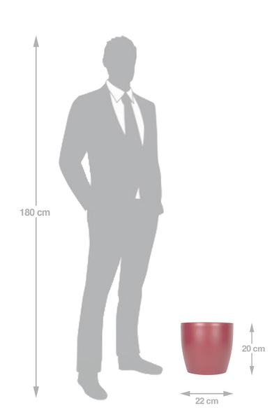 Ghiveci inteligent H20xD22 cm Classico cu set complet udare rosu mat