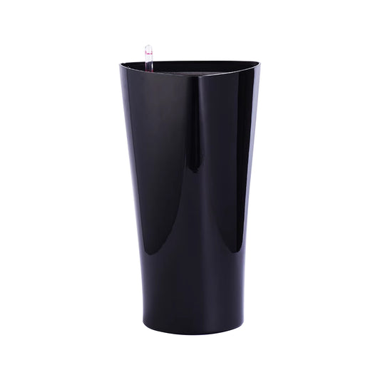 Ghiveci inteligent H25.5x15x15 cm RobertoRossi mini Delta negru lucios