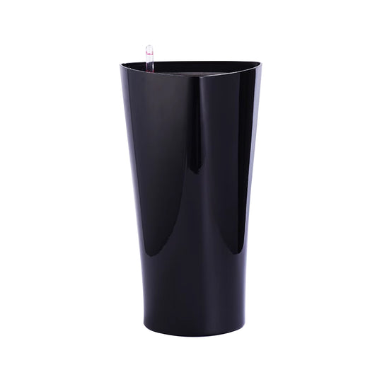 Ghiveci inteligent H25.5x15x15 cm RobertoRossi mini Delta negru lucios