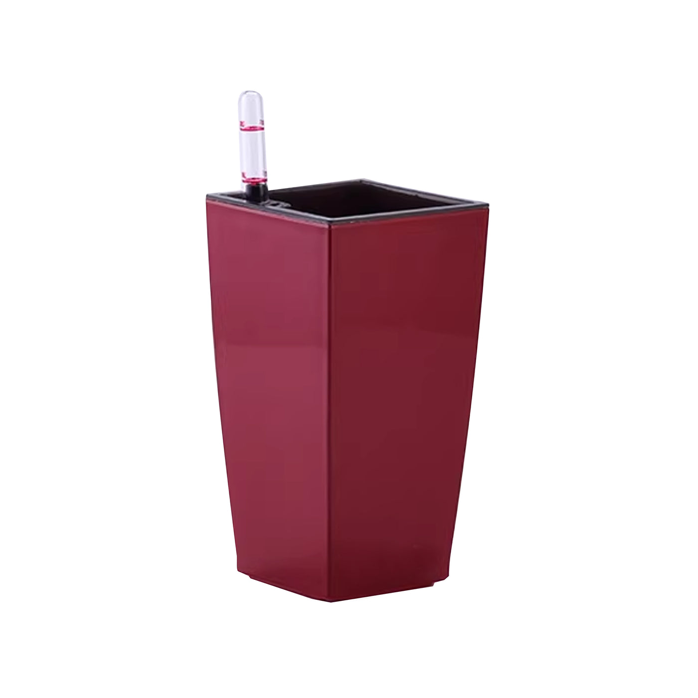 Ghiveci inteligent H26x13.3x13.3 cm RobertoRossi Cubico rosu lucios