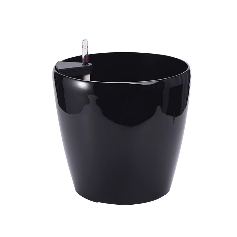 Ghiveci inteligent H26xD27.5 cm RobertoRossi Clasic negru lucios