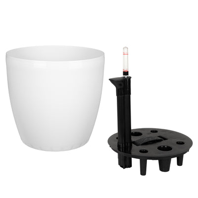 Ghiveci inteligent H26xH28 cm cu set complet udare Classico alb lucios